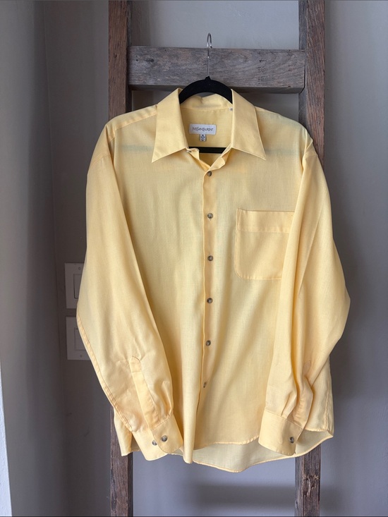 Yves Saint Laurent Tops - Vintage YSL Button-Up Shirt Large Wrinkle Resistant Butter Yellow